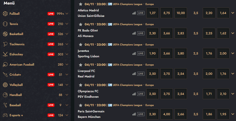 Sportwetten bei Hero Spin Casino – Fußball, Tennis, Basketball und Live-Wetten mit aktuellen Quoten